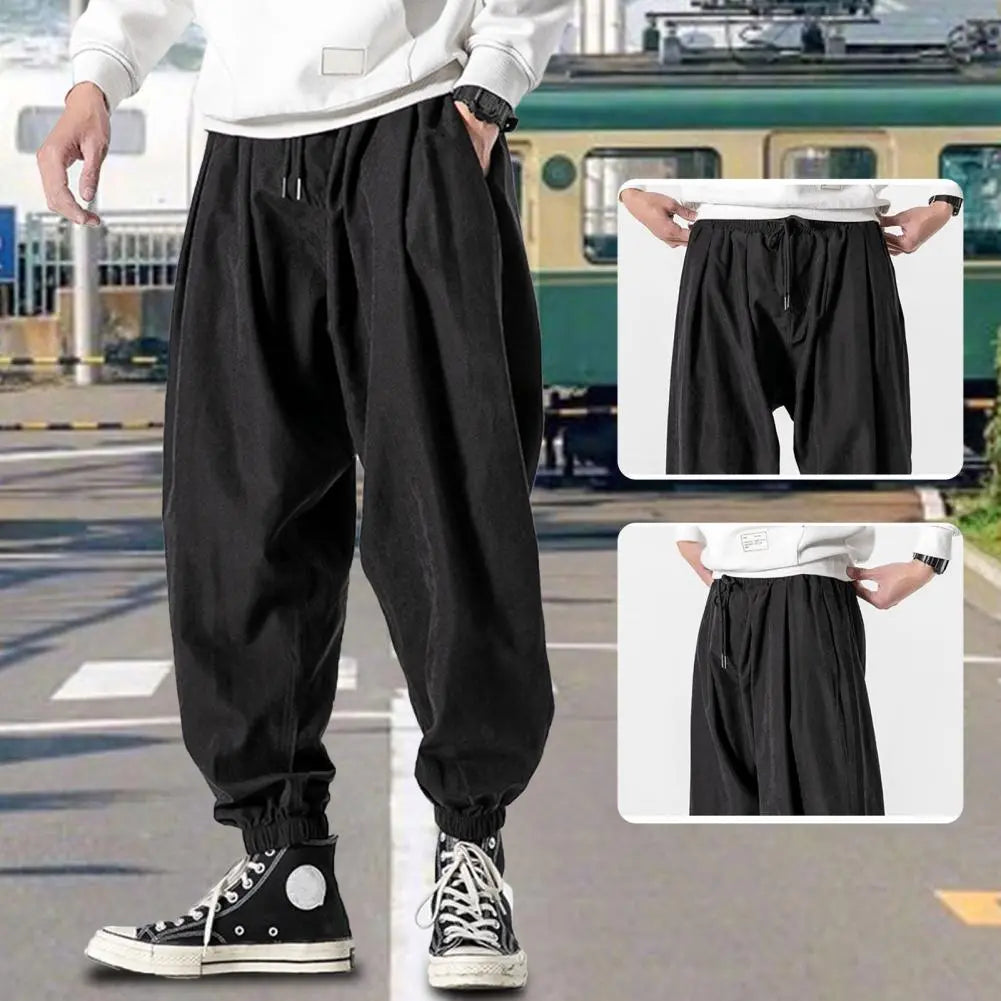 Men's Casual Sweatpants Baggy Joggers Streetwear  Pants Herringbone Pattern